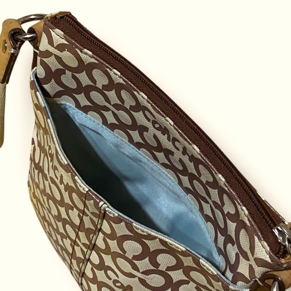 Coach Swing Bag Crossbody Signature Coated Canvas Leather Brown/Cream Patterned - Picture 4 of 16